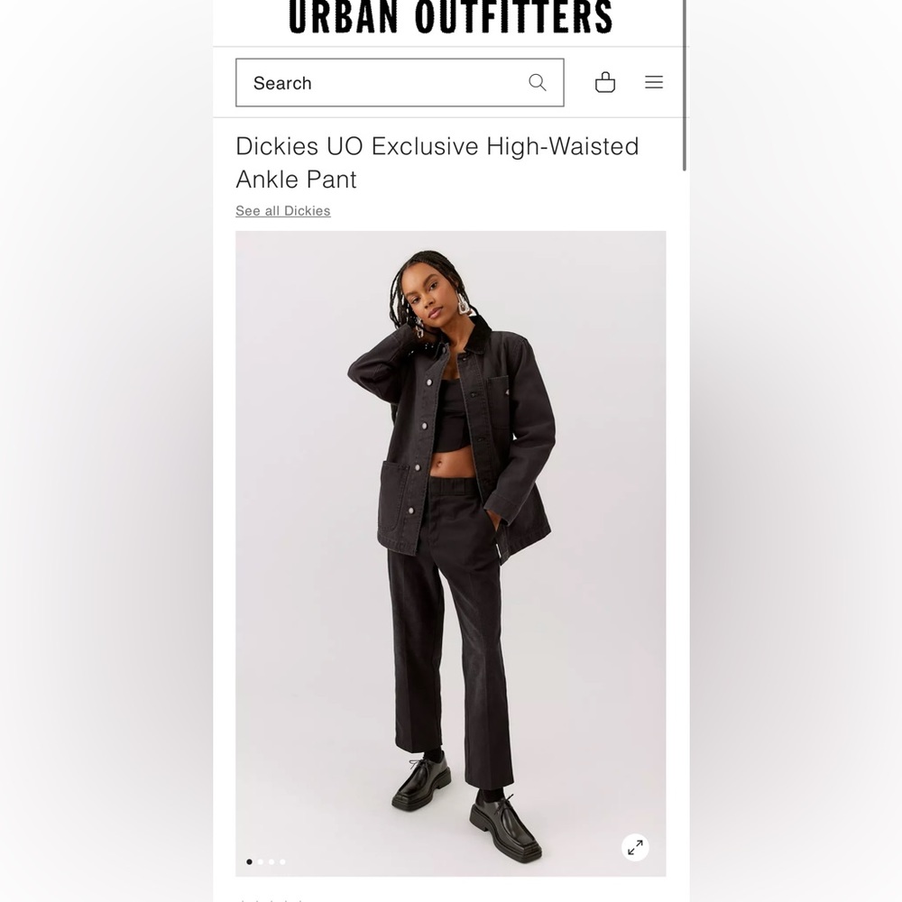 Dickies Urban Outfitters High Waisted Exclusive Ankle Pant size 6 Women’s